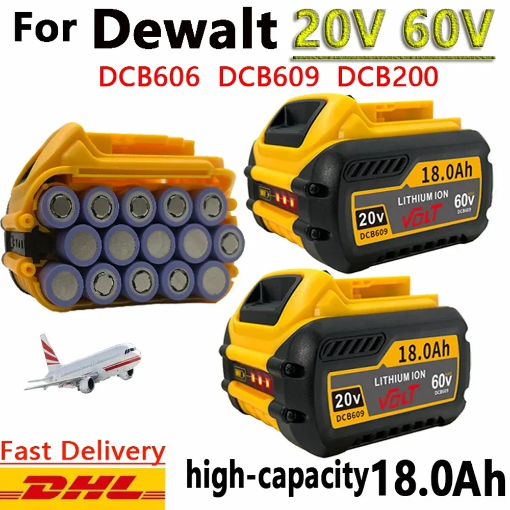 For DEWALT DCB609 60V 18000mAh MAX Gompatible DCB609 DCB547-XJ DCB200 DCB201 DCB609 DCB182,DCB204 for flexvolt 60v max Battery