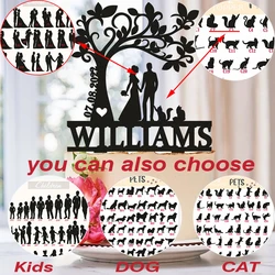 Personalized Wedding Cake Topper wedding Cake Topper for Wedding With Pets Dogs And Cat  Cake Topper  Mr and Mrs Cake Topper