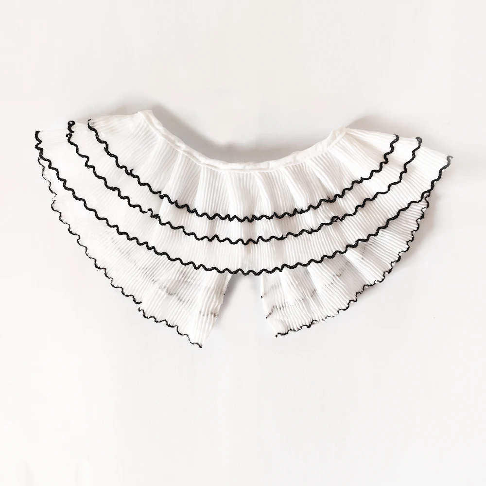 Kawaii Style Fake Collar Spring Summer Women Pleated Chiffon Collar Doll Collar Female Detachable Shirt False Collar Accessories