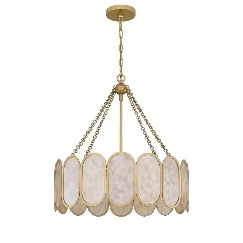 Modern Simple Pendant Light Led Restaurant Hotel Creative Large Alabaster Chandelier