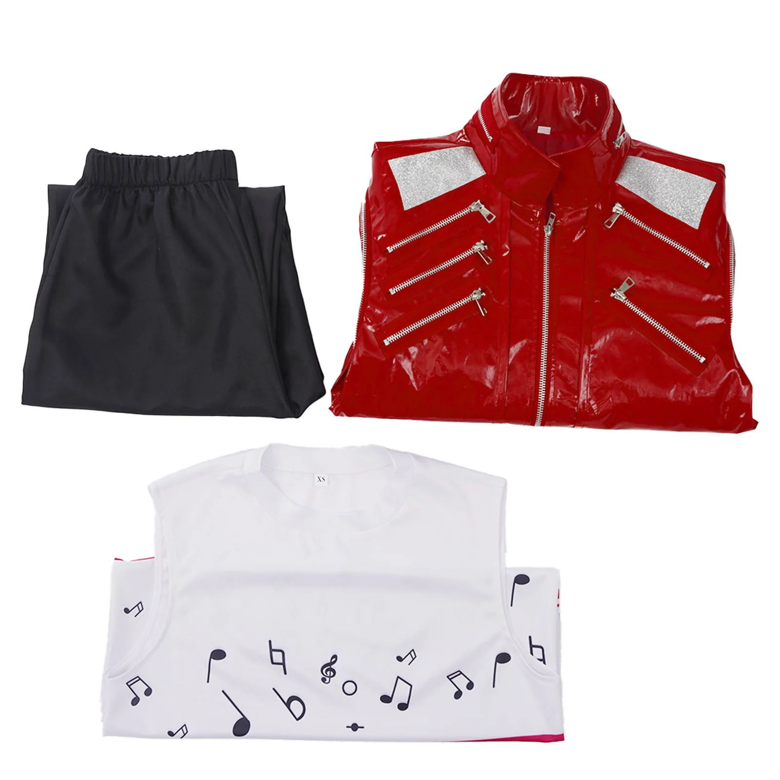 Red Zipper Michael Jackson MJ Beat It Jacket for Impersonators PU Leather Punk Casual Coat Halloween Stage Christmas Outwear Cos - view 5
