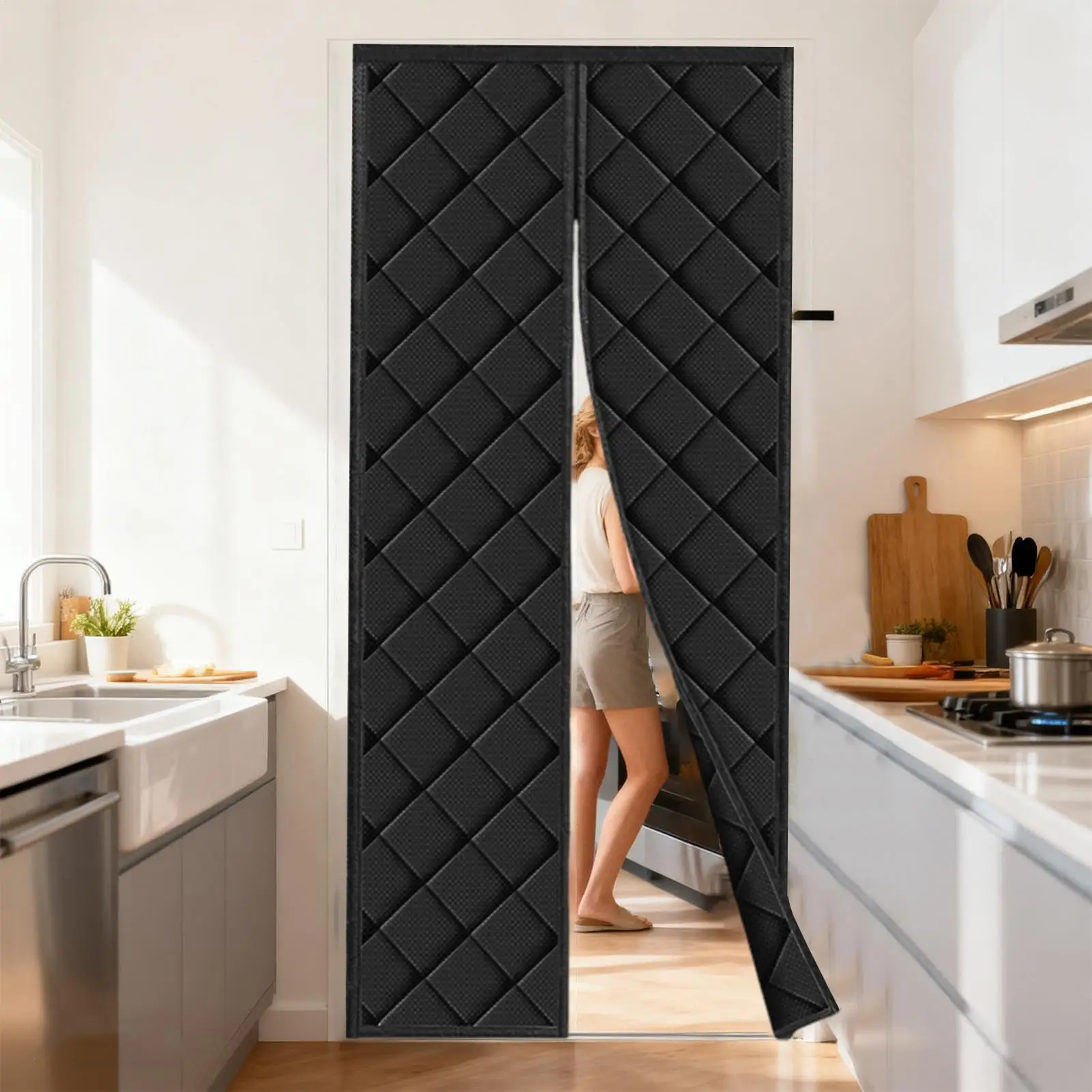 

Зимняя противохолодная и теплая хлопковая дверная занавеска, утолщенная изоляционная перегородка, ветрозащитная и антихолодная звукоизоляционная занавеска