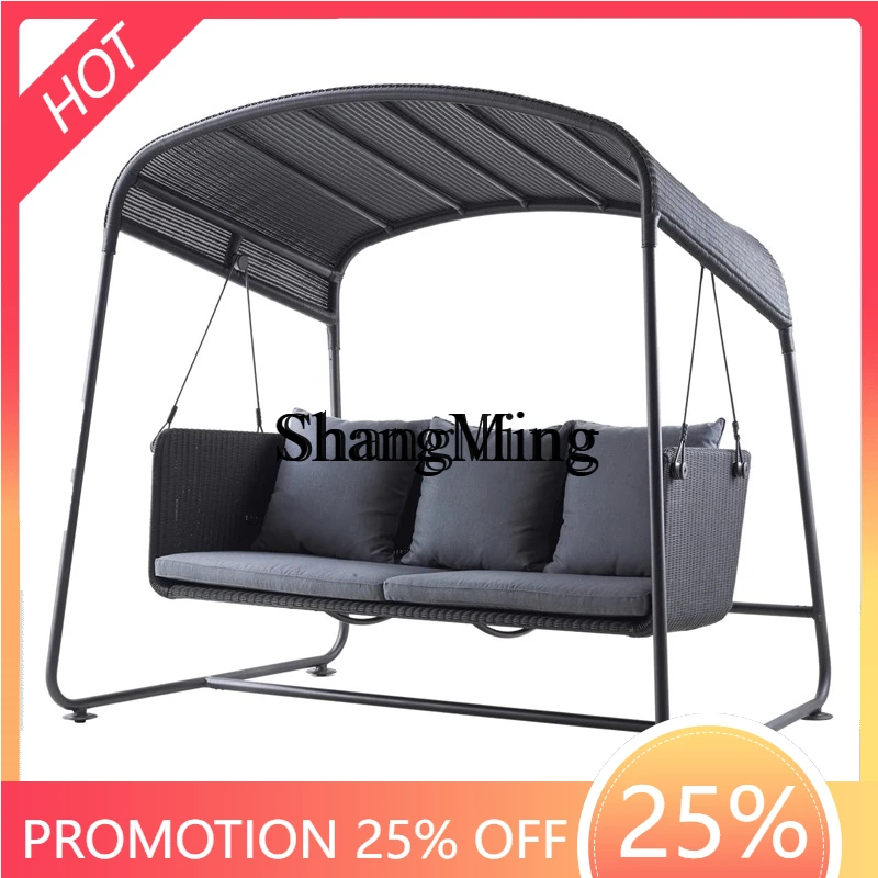 

ZYY high-end exquisite outdoor courtyard double swing hanging chair leisure outdoor with cane swing rattan chair