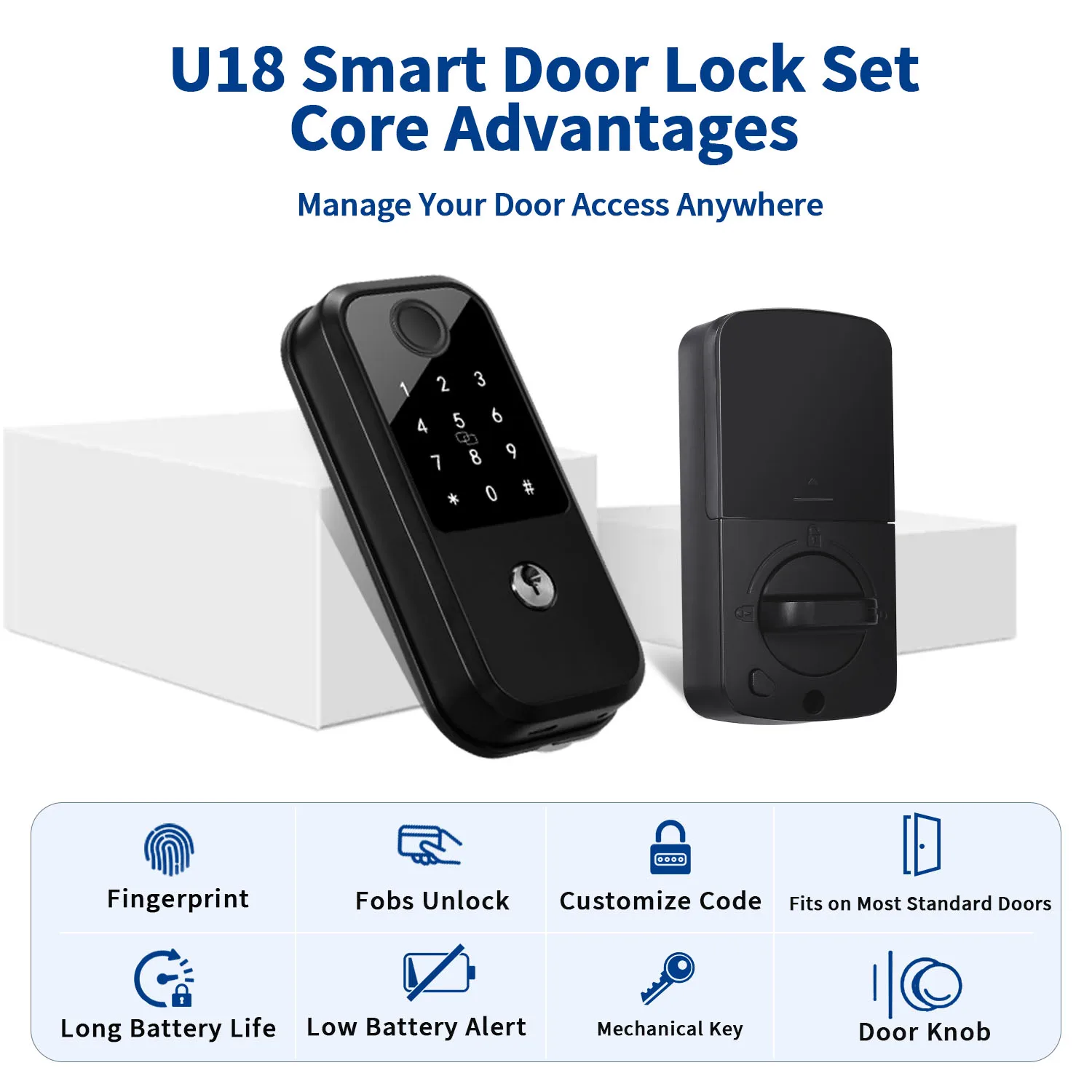 Smart Riegels chloss Finger abdruck Keyless Eingangstür schloss Haustür Smart Lock Riegel mit Code - Smart Lock mit App-Steuerung