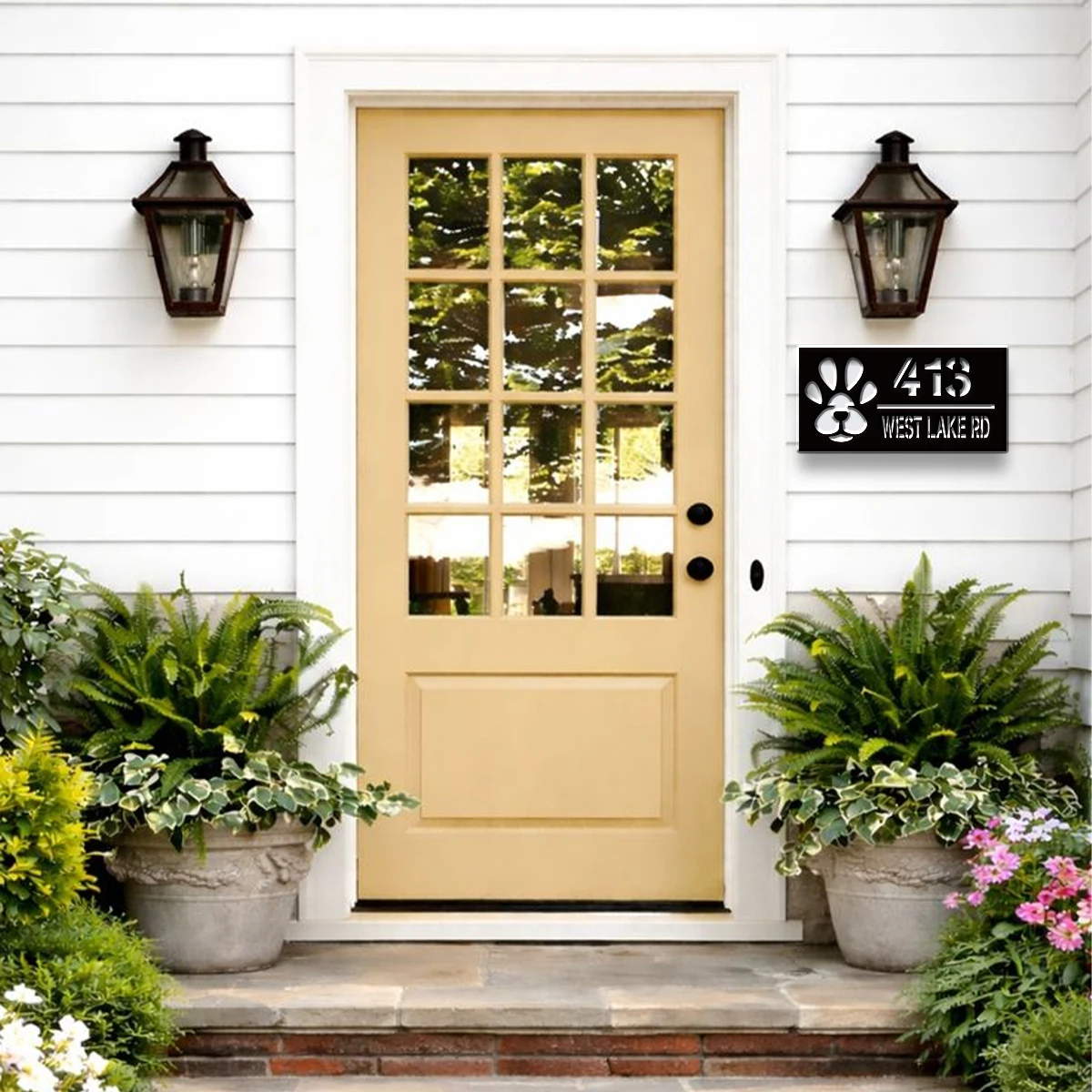 1Pc Custom creative puppy Number&Text Acrylic House Number Door Street Sign Plaque,Home Room Garden Decor,Birthday Wedding Gift