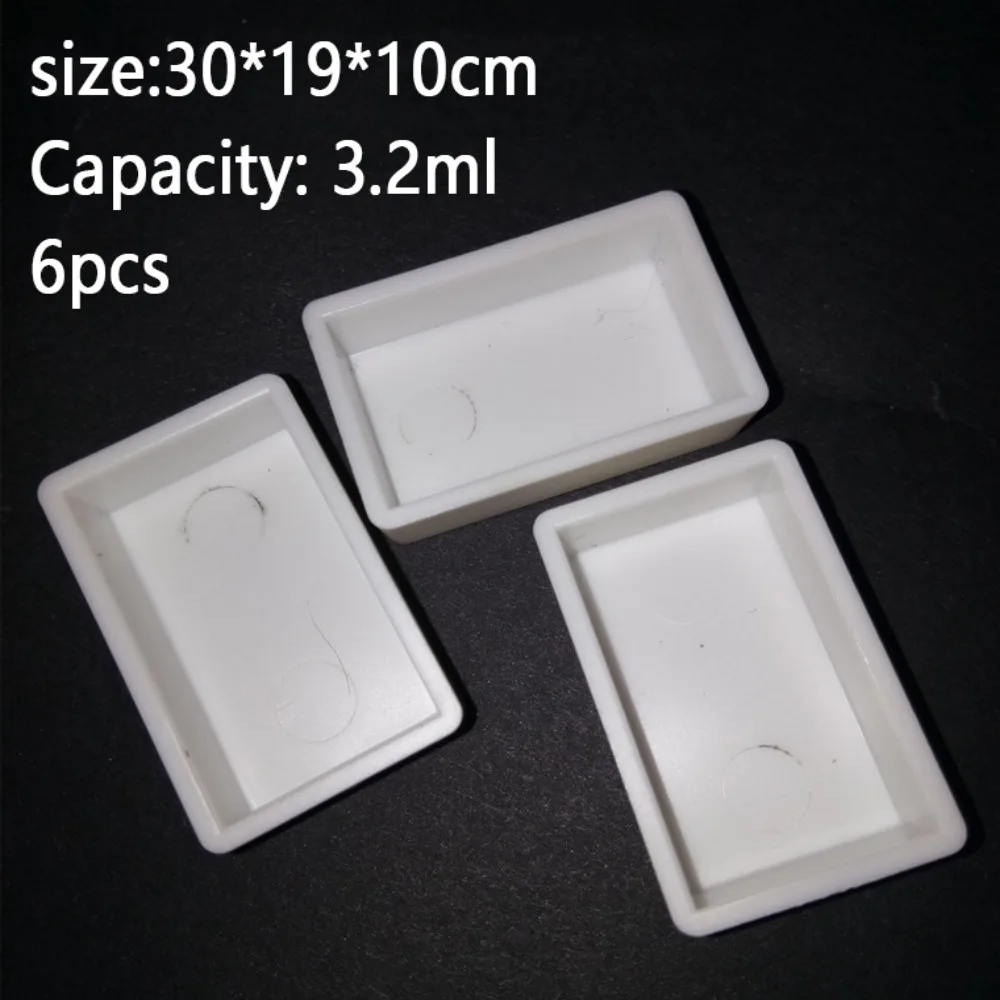 Small Portable Mini Watercolor Paint Box Square Multidimensional White Empty Plastic Paint Pan Plastic White/Transparent Color