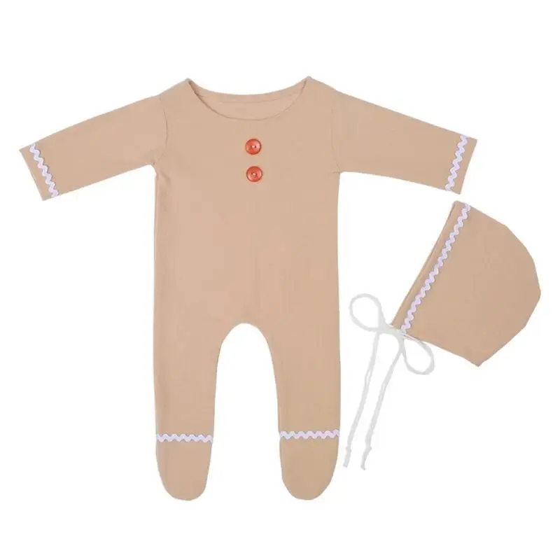 U13F 1 Set ropa fotografía recién nacida con mamelucos, accesorios accesorios fotos fotos para bebés navideños