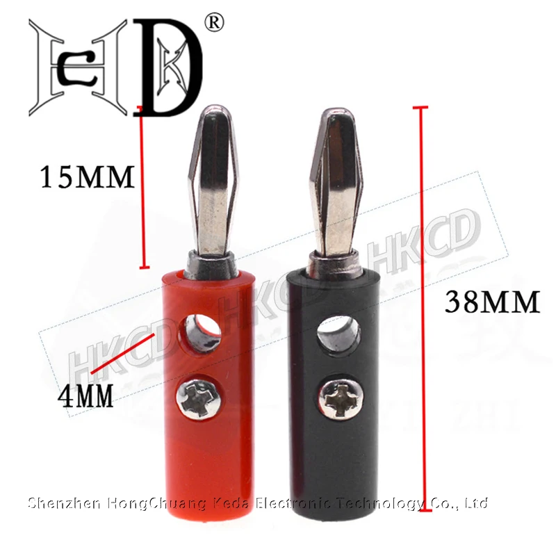 5Pcs 4mm Screw-Type Banana Plug Connector - Black/Red/Green/Blue/Yellow Audio Speaker & Test Adapter for DIY