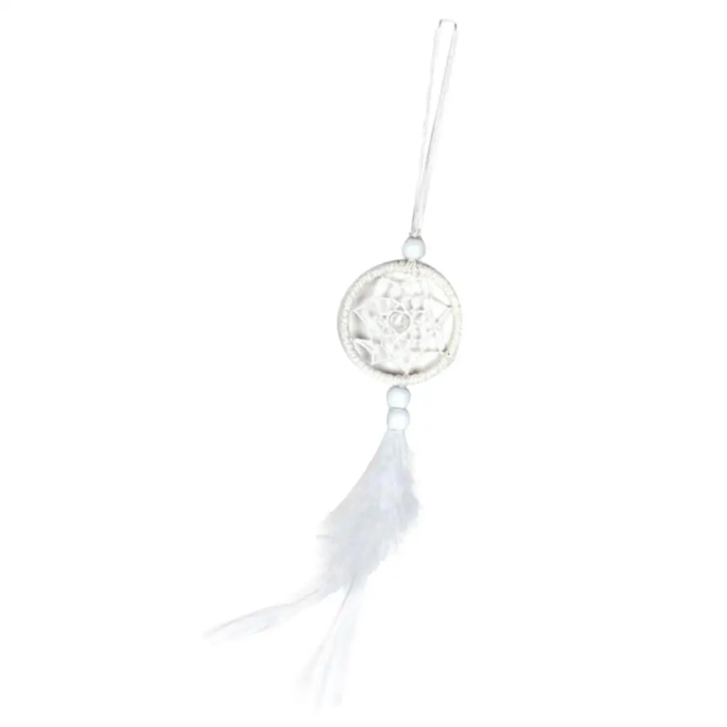 Branco Dreamcatcher Sinos de Vento Pingente Indiano Dream Catcher Decoração Pendurada