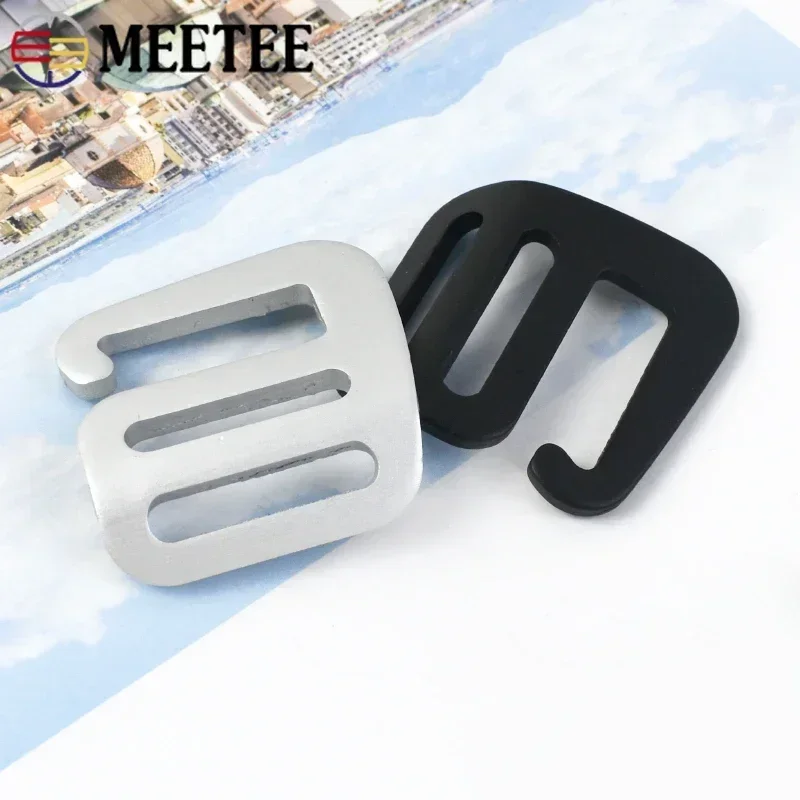 2-10Pcs Meetee Metal G Hook Buckles 20/25mm Triple Sliding Adjustment Buckle Clasp for Bag Backpack Webbing Hardware Accessories