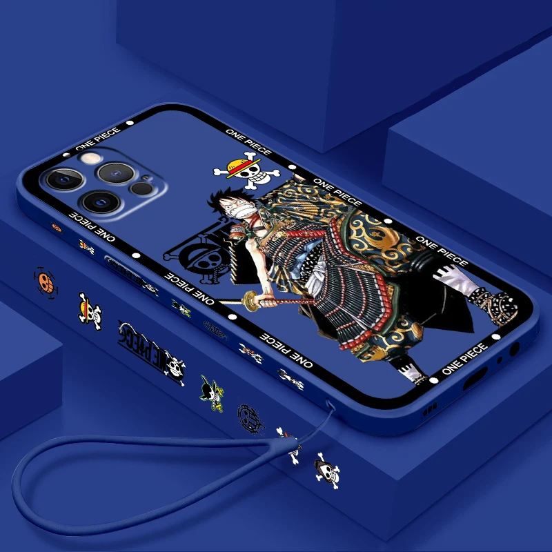 One P-Piece D. L-Luffy Art Liquid Left Rope For Apple iPhone 15 14 13 12 11 XS XR X 8 7 SE Pro Max Plus Mini TPU Phone Case