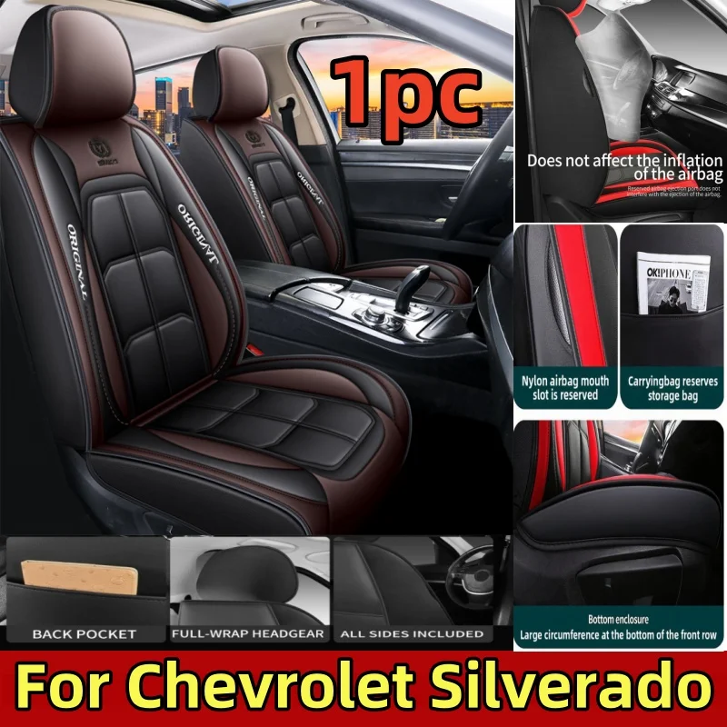 

For Chevrolet Silverado car seat covers, front single-seat PU leather, soft and comfortable, waterproof and wear-resistant