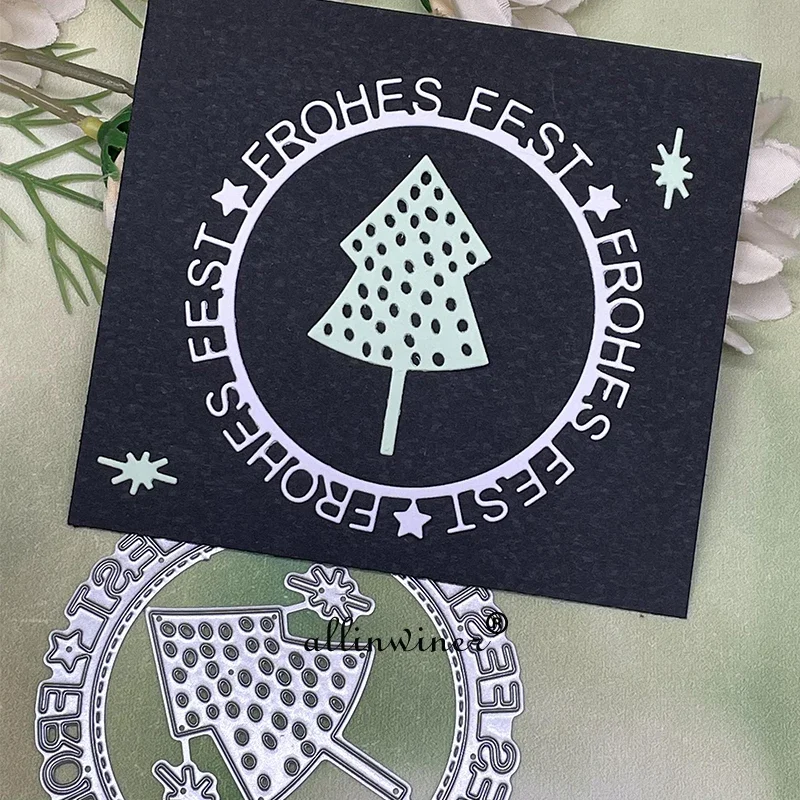 Fest frohes رسائل حلقة معدنية قطع يموت DIY بها بنفسك ألبوم سكرابوكينغ ورقة بطاقات الحرف الزخرفية النقش يموت تخفيضات