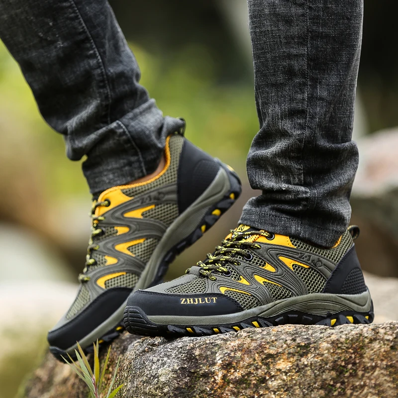 

Unisex High Quality Mesh Breathable Hiking Shoes Women Camping Casual Trekking Casual Sneakers Men Non-slip Sport Walking Shoes