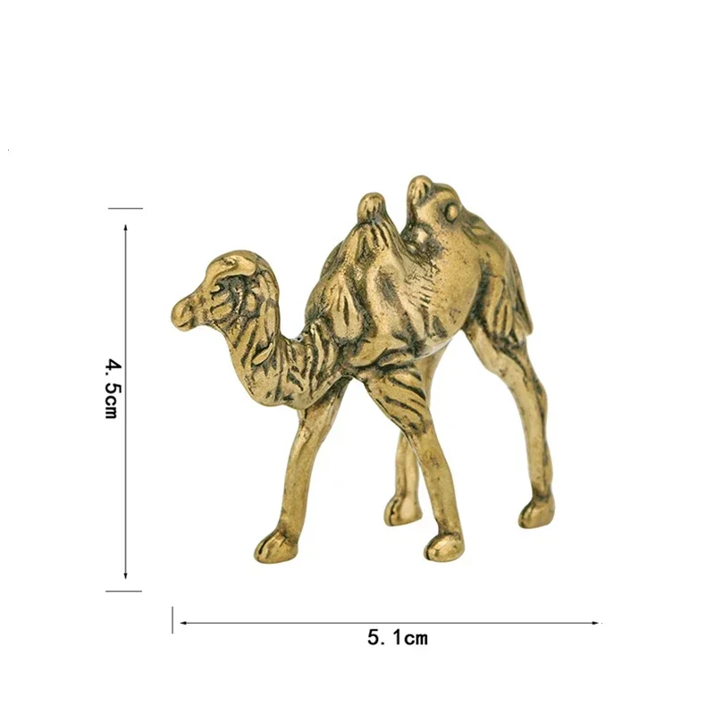 Retro Brass Camel Figurines Miniatures Home Decor Animal Statue Desktop Ornaments Gifts Room Decor Sculpture Copper Toy Gifts