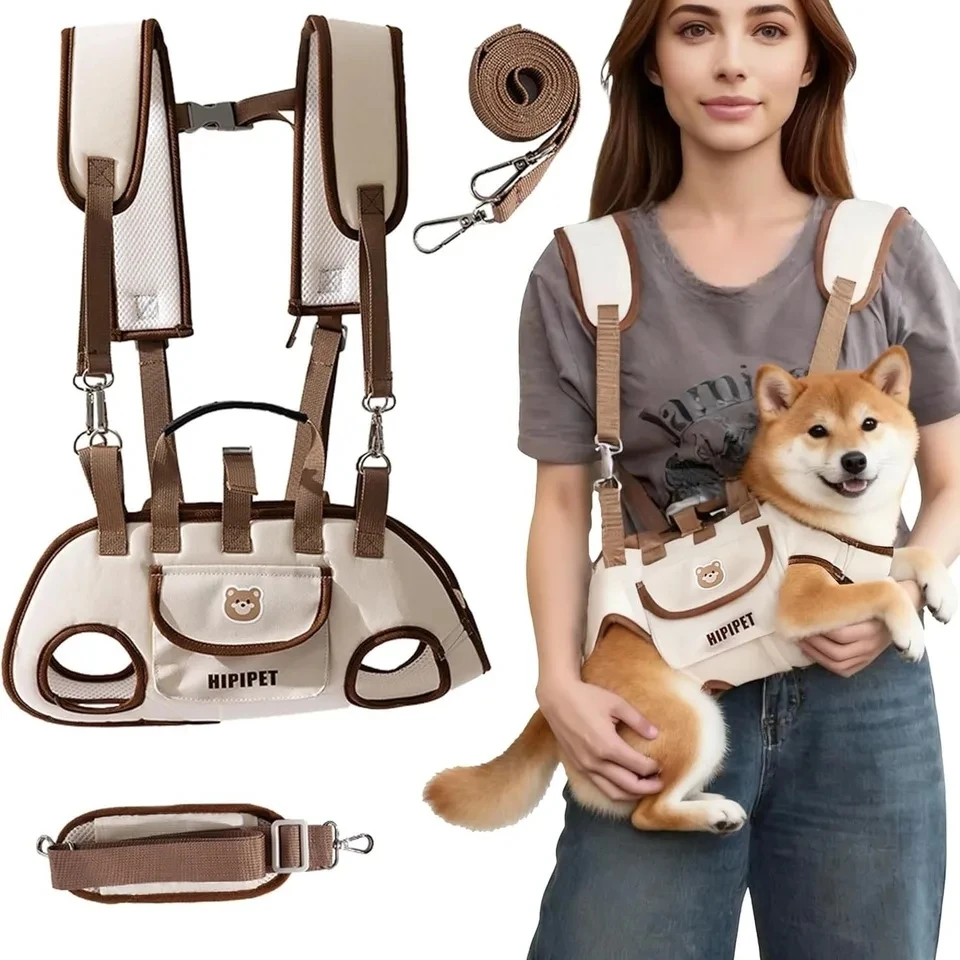 Dog Bag Out Portable Breathable Multi-Functional Traction Backpack Easy to Clean Backpack Breathable Adjustable Cat Bag Petstrap