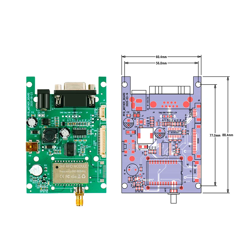 Комплект для исследования RFID UHF 915 МГц для системы Android Встроенный модуль 3dbi Антенна на выбор