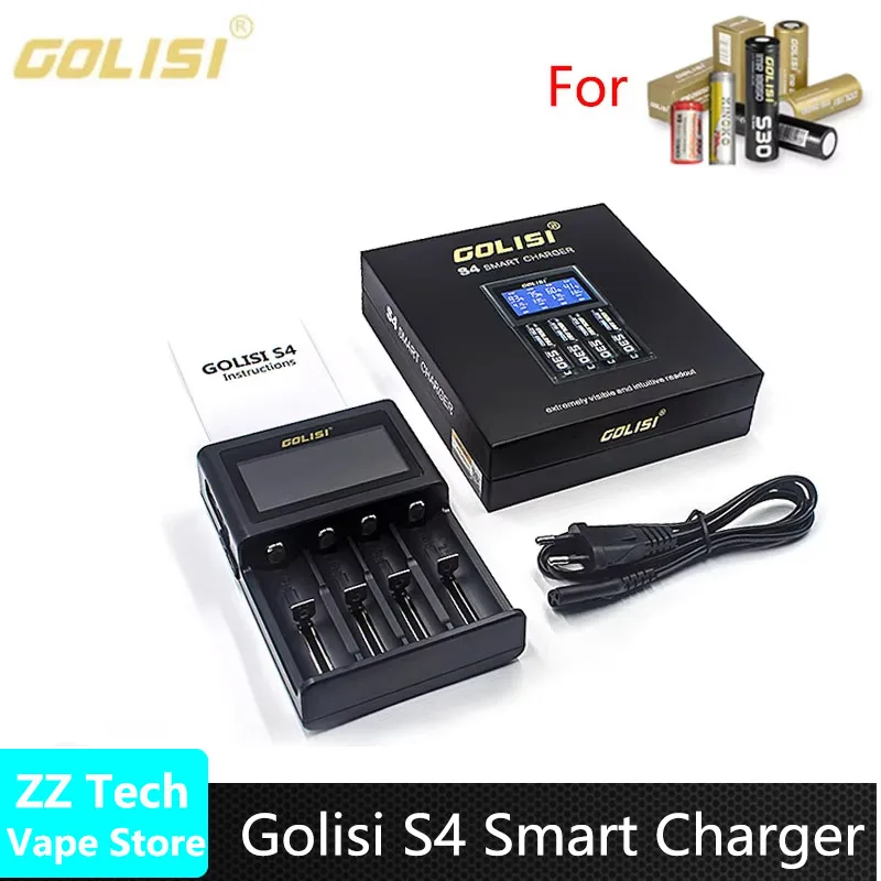 

Original Golisi S4 Smart Charger 2A Fast Charging 4 Slots Charger LCD Display For Li-ion & Ni-cd & Ni-MH & 18650 21700 Battery