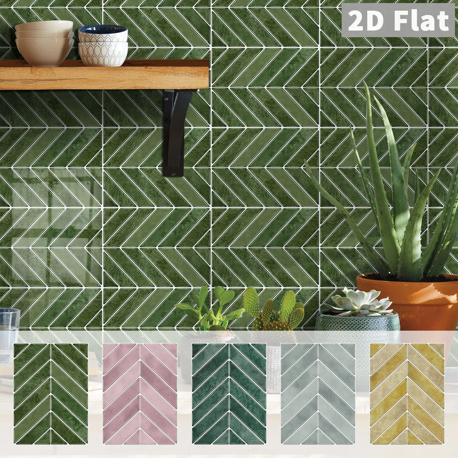 Removable Peel Stick Wall Tile Decals 6.7*9in Herringbone Design Easy Install Clean Bathroom Kitchen Home Wall Decor