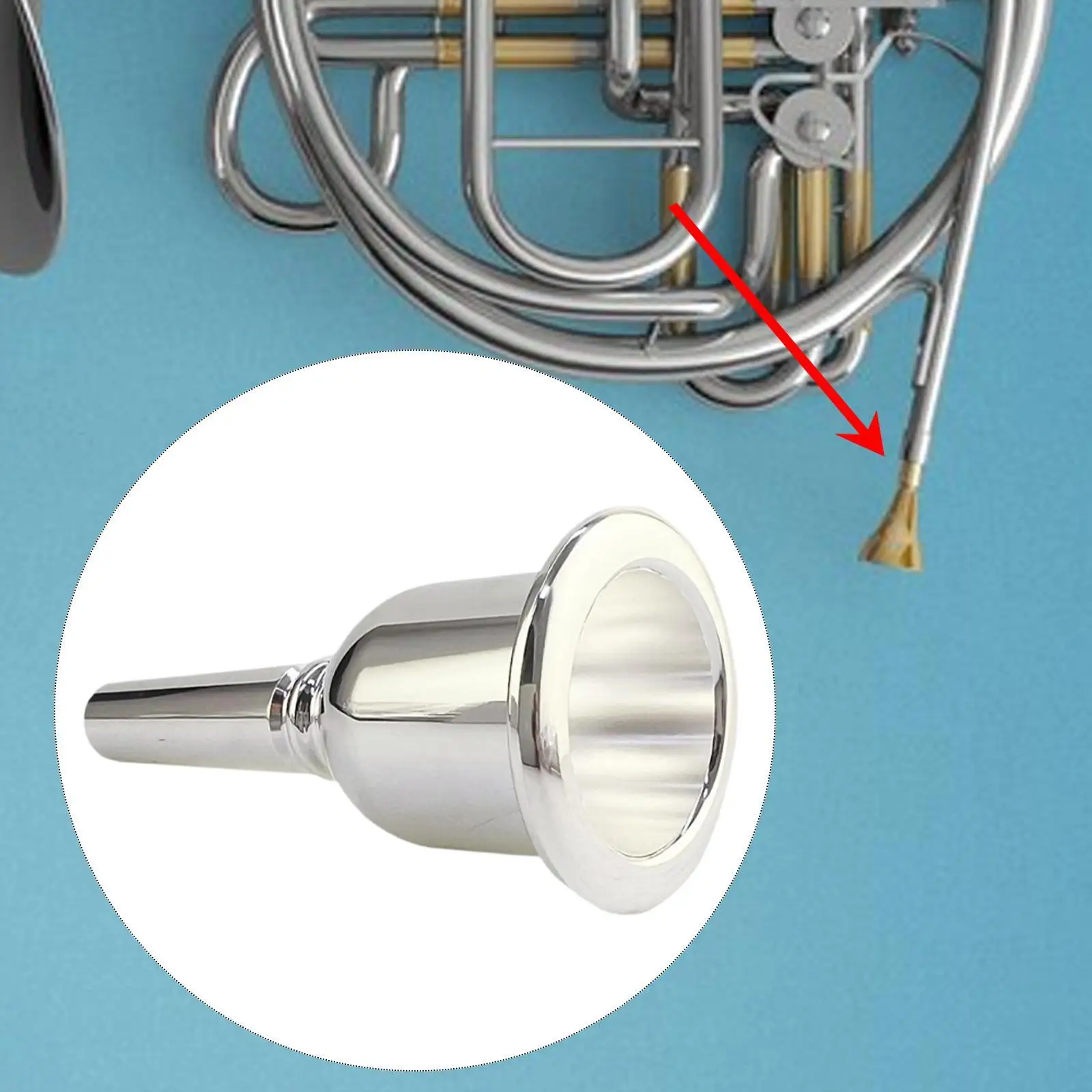 Bocal francês trompete bocal trombones prático resistente à prova de ferrugem