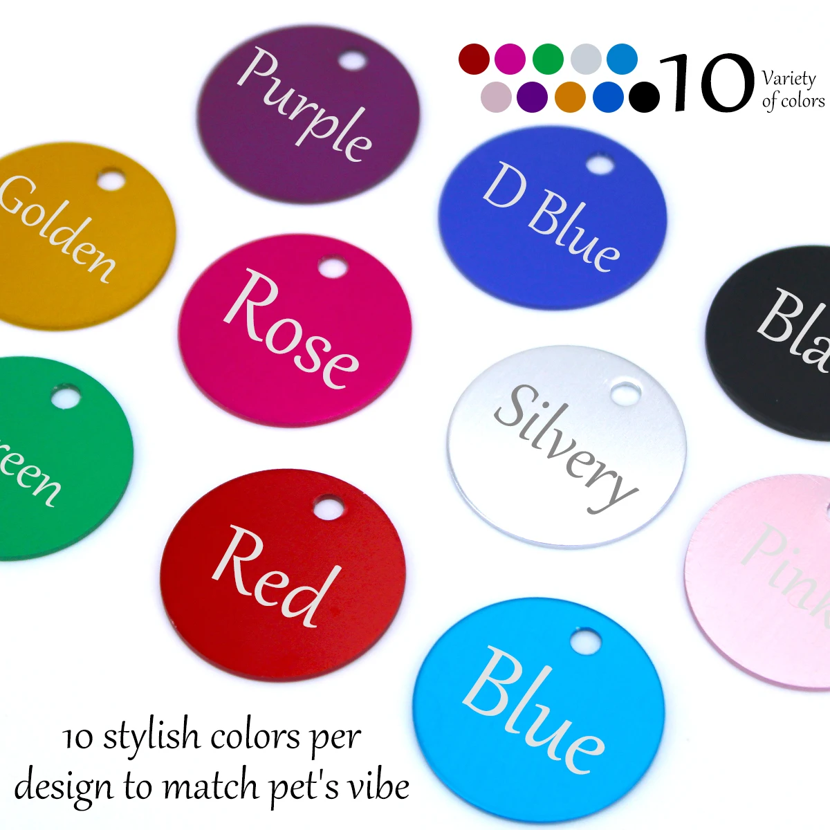 ‌Custom Pet ID Tags - Lightweight, Multi-Color & Pattern Options, Personalized Name Plates for Dogs/Cats