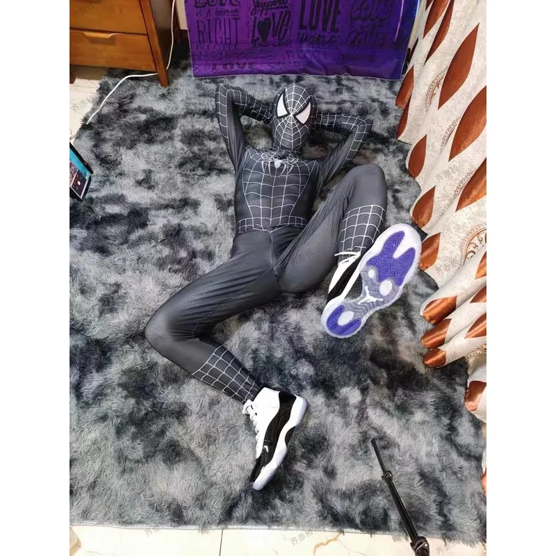 Bodysuit Cosplay Halloween para homens, símbolo do veneno, terno Zentai preto, bodysuit adulto e infantil