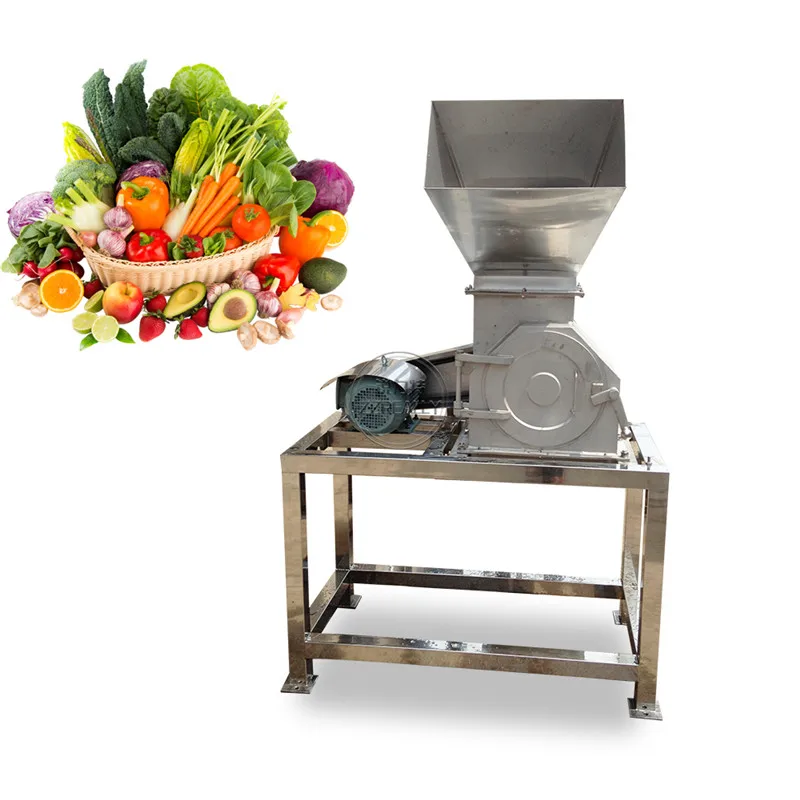 T/h eléctrico de acero inoxidable para manzana, frutas y verduras, jaula para ardilla, jengibre, ajo, Chile, trituradora, máquina pulidora