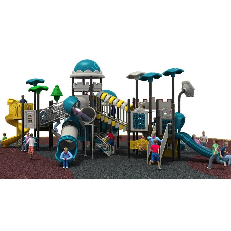 China Factory Kids Plastic Slide Amusement Park Equipment Outdoor Playground Educational Residential LLDPE