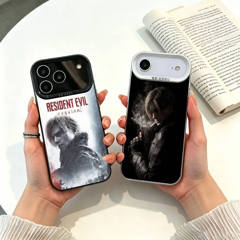 

G-game Resident Evil Requiem Leon Phone Case For iPhone 17,16,15,14,13,12,11 Plus Pro Max Colored Silver Funda Bumbe