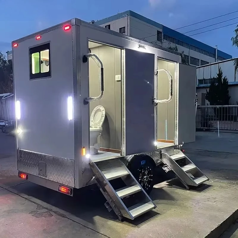 Customized VIP Portable Mobile Restroom Trailer Integrated Washroom Toilet Cabin Equipment For Construction Sites