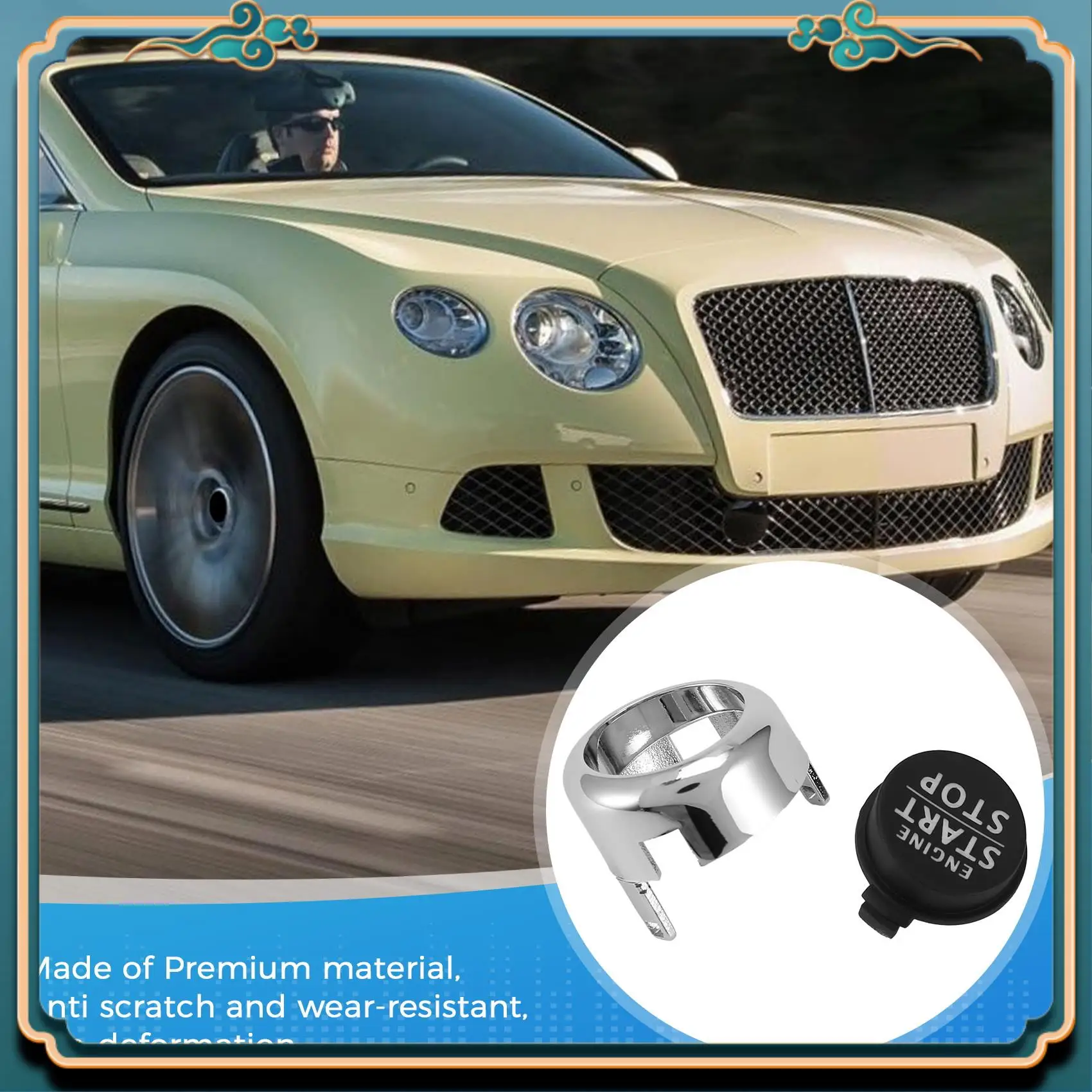 최신 자동차 엔진 시작 중지 점화 버튼 스위치 커버 3W0959839c Bentley Continental GT GTC Flying Spur 2006-2012