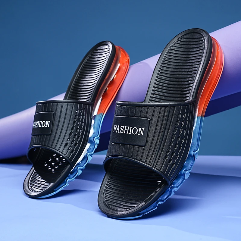 Luxury Slides Men Air Cushion Slippers Summer Outdoor Beach Shoes Indoor Home House Fashion High Quality