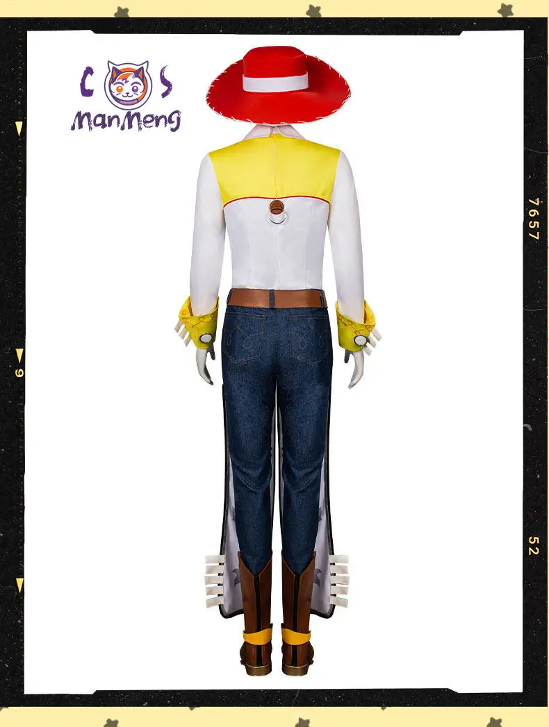 

Jessie Adult Movie Cosplay Costumes Cowgirl Bodysuits Hat Suits Halloween Cowboy Woody Roleplay Party Jessie Woman Man Clothing