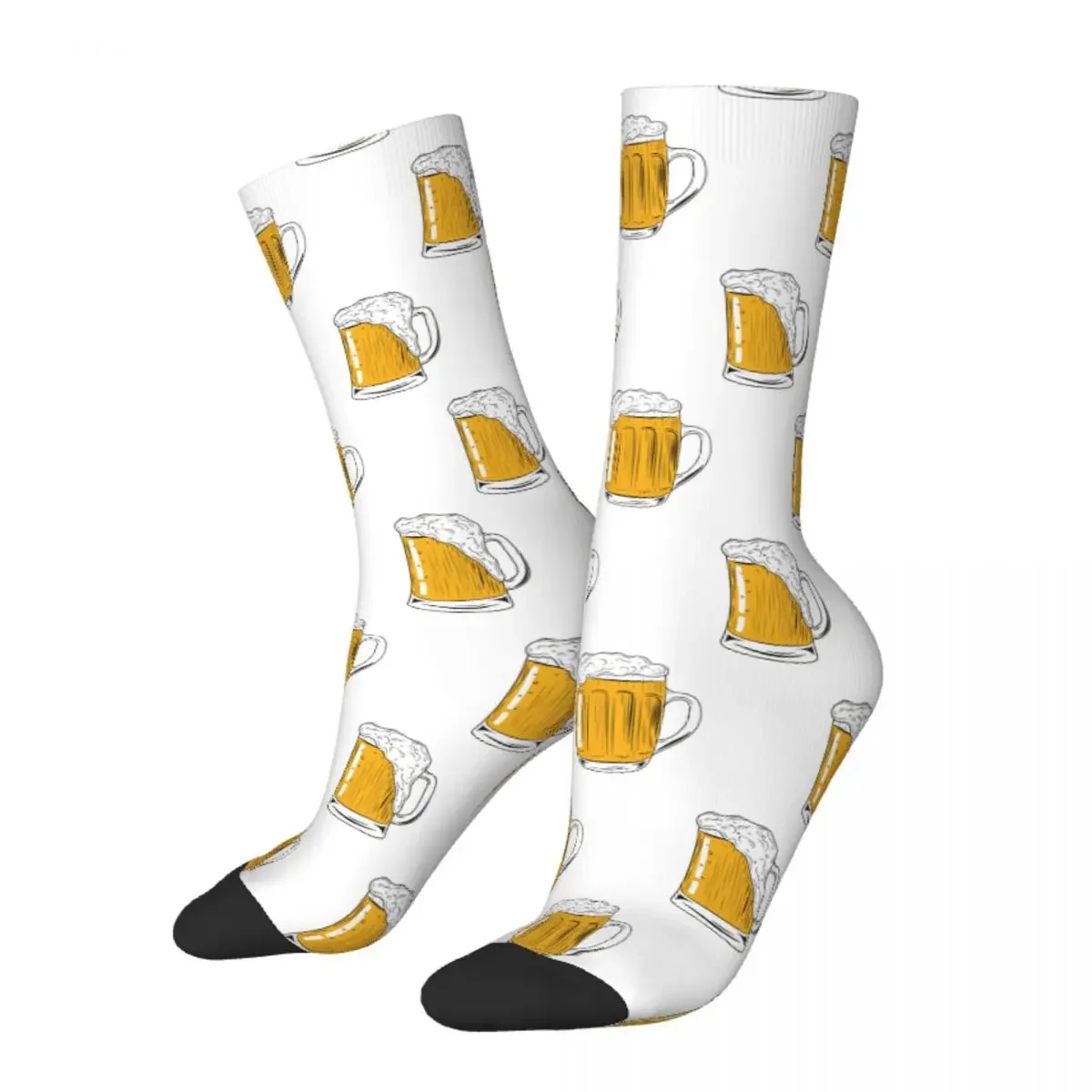 

Colorful Mugs And Glass Of Beer Sports Novelty Street Style Crazy Socks Funny Socks for Unisex