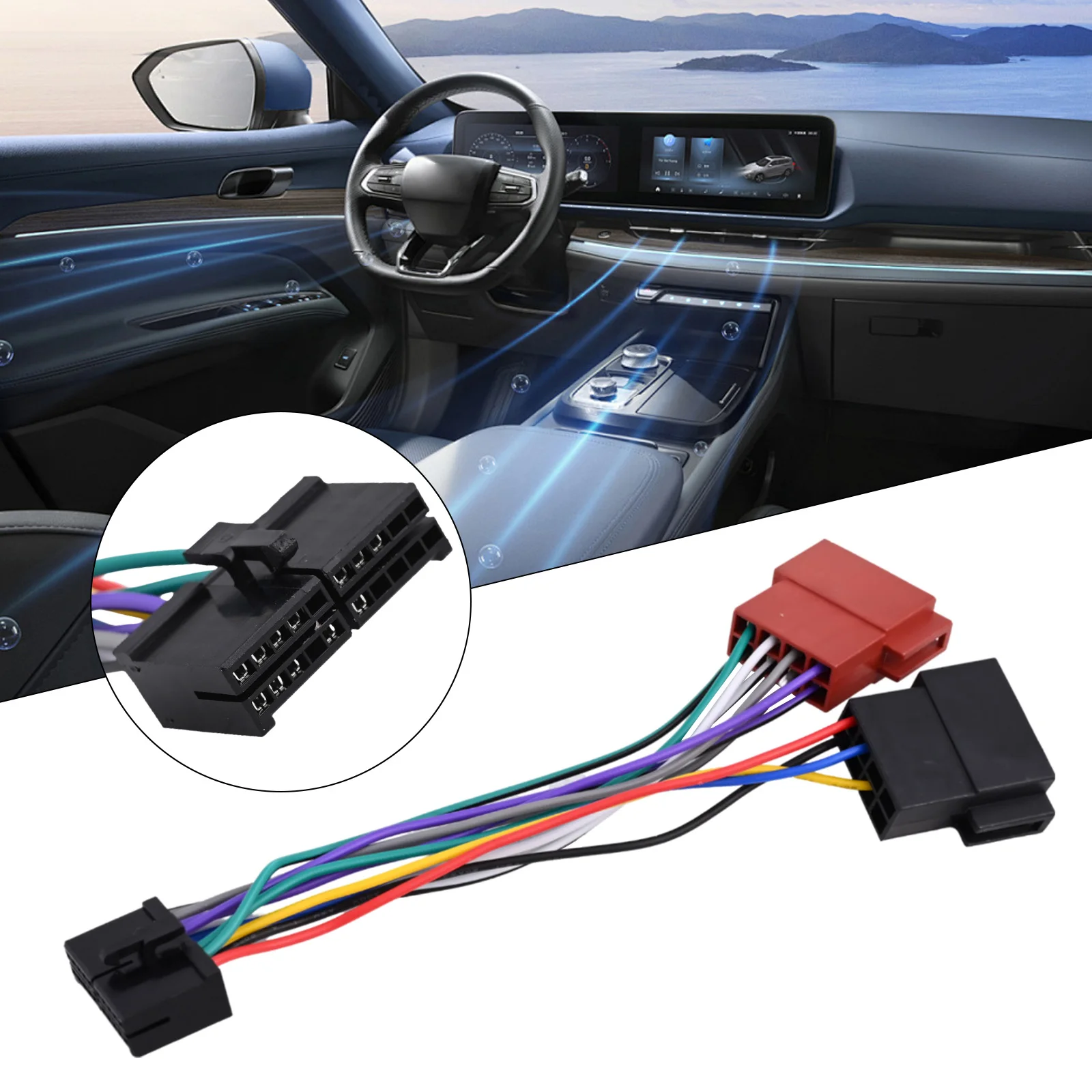 CD Audio Wiring Connector Car Radio Wire Harness For Car Audio Installation User-Friendly Design Secure Connection