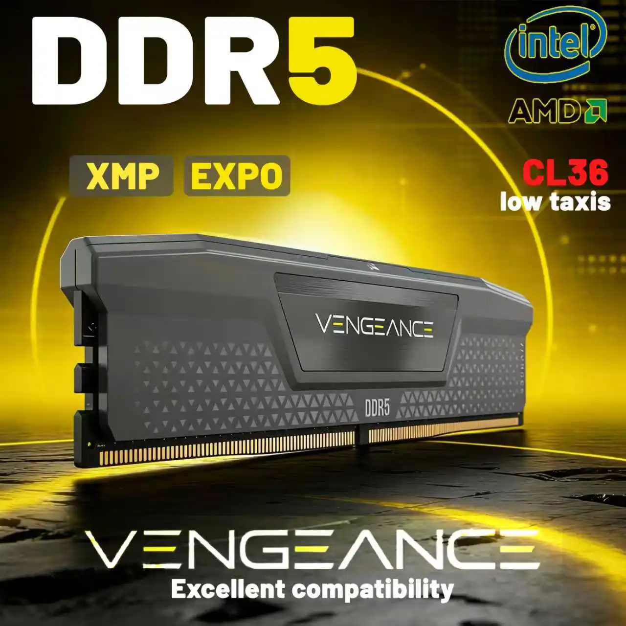 

Corsair Vengeance LPX DDR5 PC desktop RAM 16GB 5200 5600 6000MHz CL36/CL28 XMP EXPO overclocking gaming memory computer DIMM