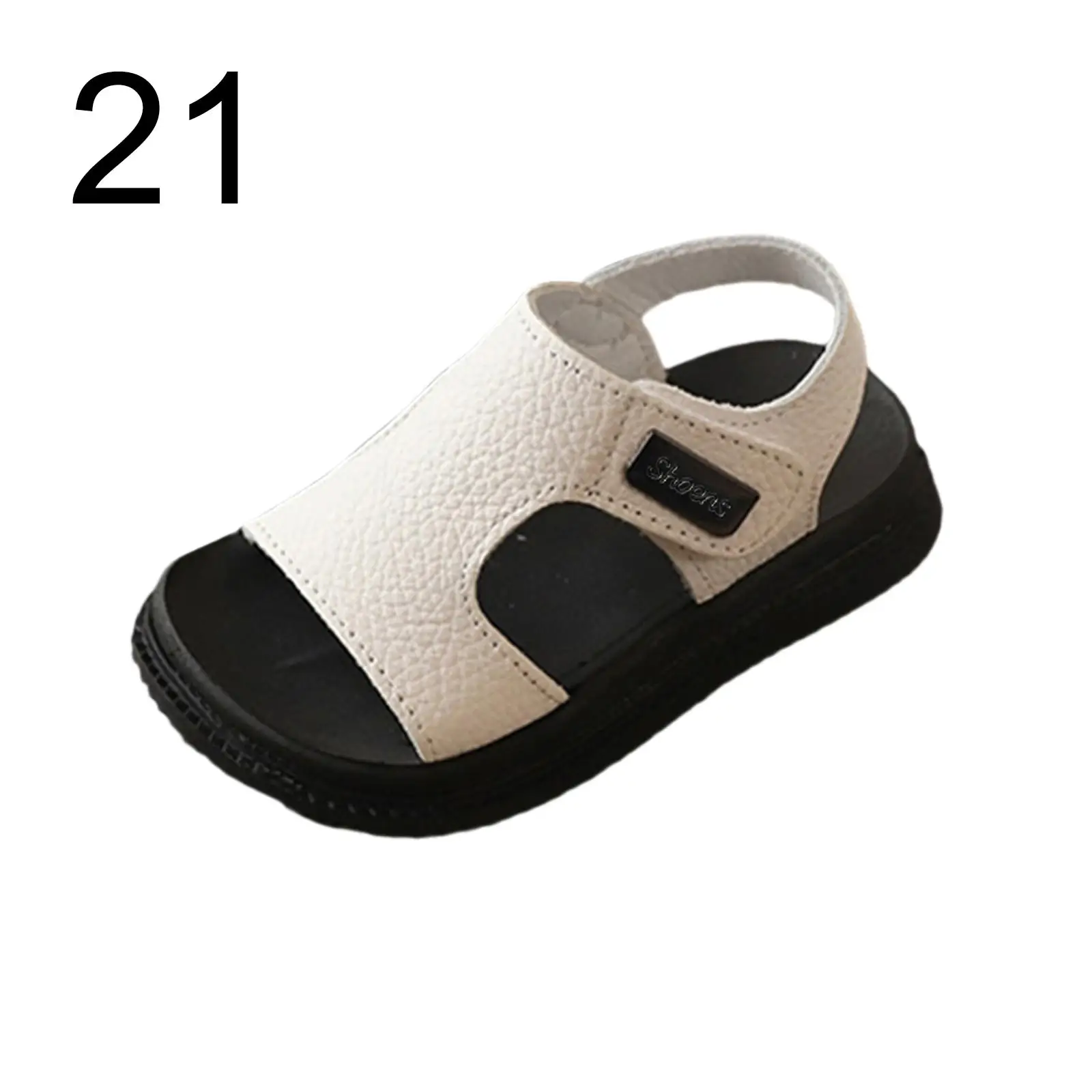 Children Leather Sandals Boys Summer Casual Open Toe Shoes with Rubber Sole Adjustable Strap Comfortable Breathable for Toddler