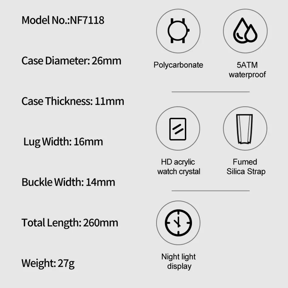 Naviforce-女性用防水スポーツ腕時計,電子時計,デジタル液晶,アラーム,クロノ,学生,ファッション