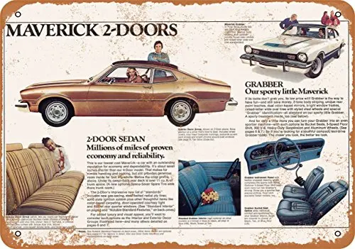 

Wall-Color Metal Sign - 1975 Maverick - Vintage Look