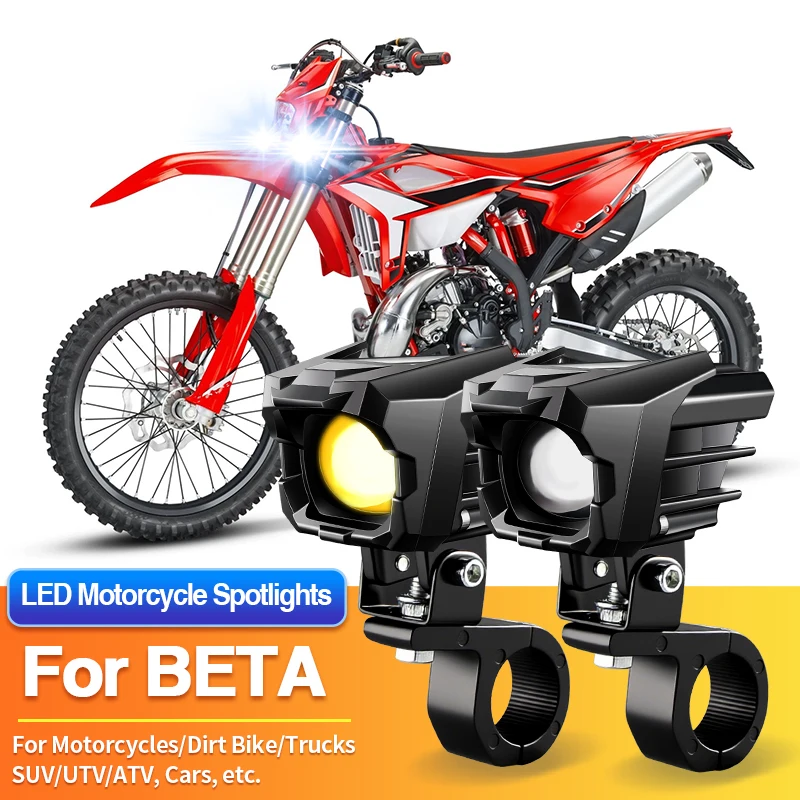

1 Set LED Motorcycles Headlight Dual Color Spotlight Truck Car SUV ATV 12V for BETA RR-Race Edition 300 390 480 200 250 350 430