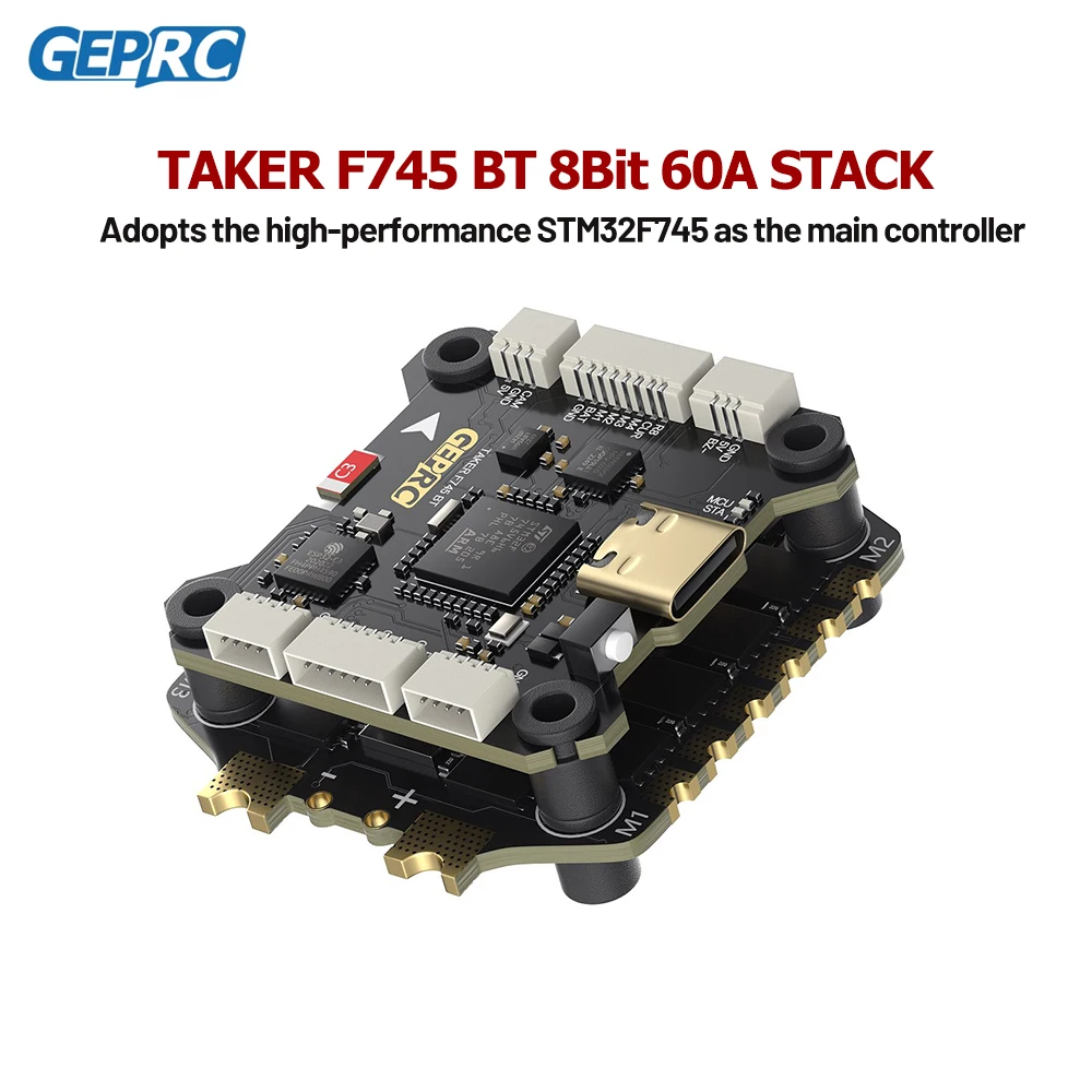 GEPRC TAKER F745 BT 8Bit 60A Stack 4IN1 ESC 512MB Black Box Data Analyze Record Flight Barometer Dual Gyroscope for RC FPV Drone