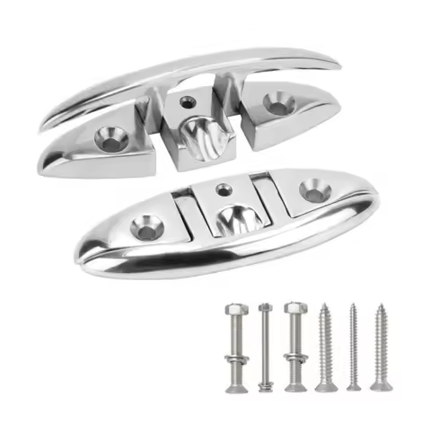 5inch 6inch Marine Mooring Folding Cleat 316 Stainless Steel High Mirror Polished Glossy Boat Deck Folding Cleats Parts