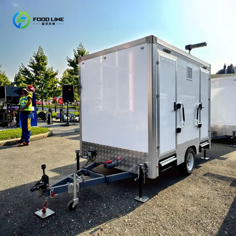 

Luxury Portable Combo Restroom Trailer Mobile Washroom Durable Composite Toilet Shower Camper