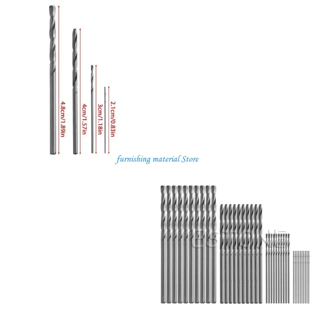 

Y5GD 40Pcs Mini Drill HSS Bit 0.5mm-2.0mm Straight Shank PCB Twist Drill Bits Set