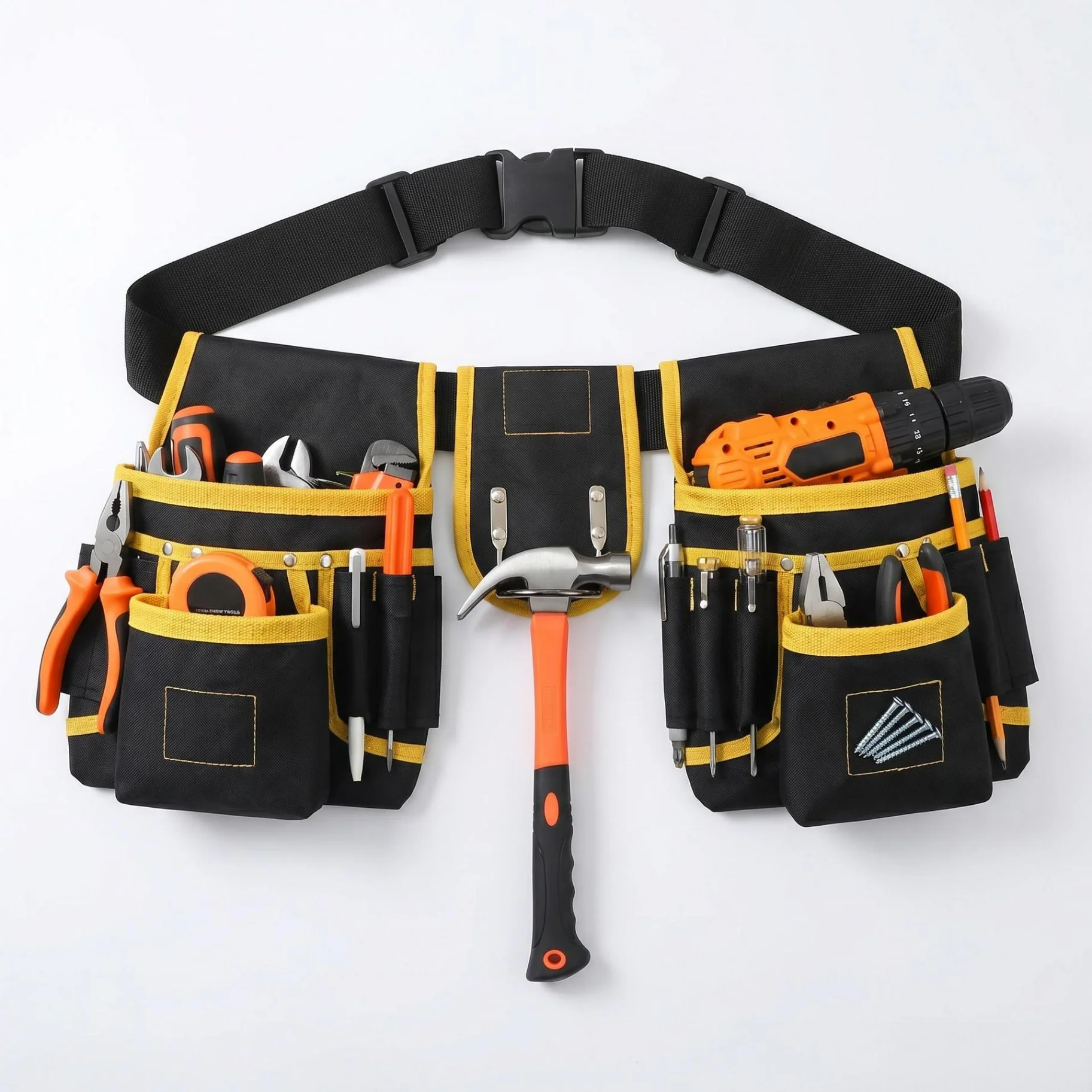 XMSJ Tool Belt Bag Utility Belt Adjustable Pockets Tool Belts Detachable Work Pouch Bag Heavy Waist Apron Versatile Pouch
