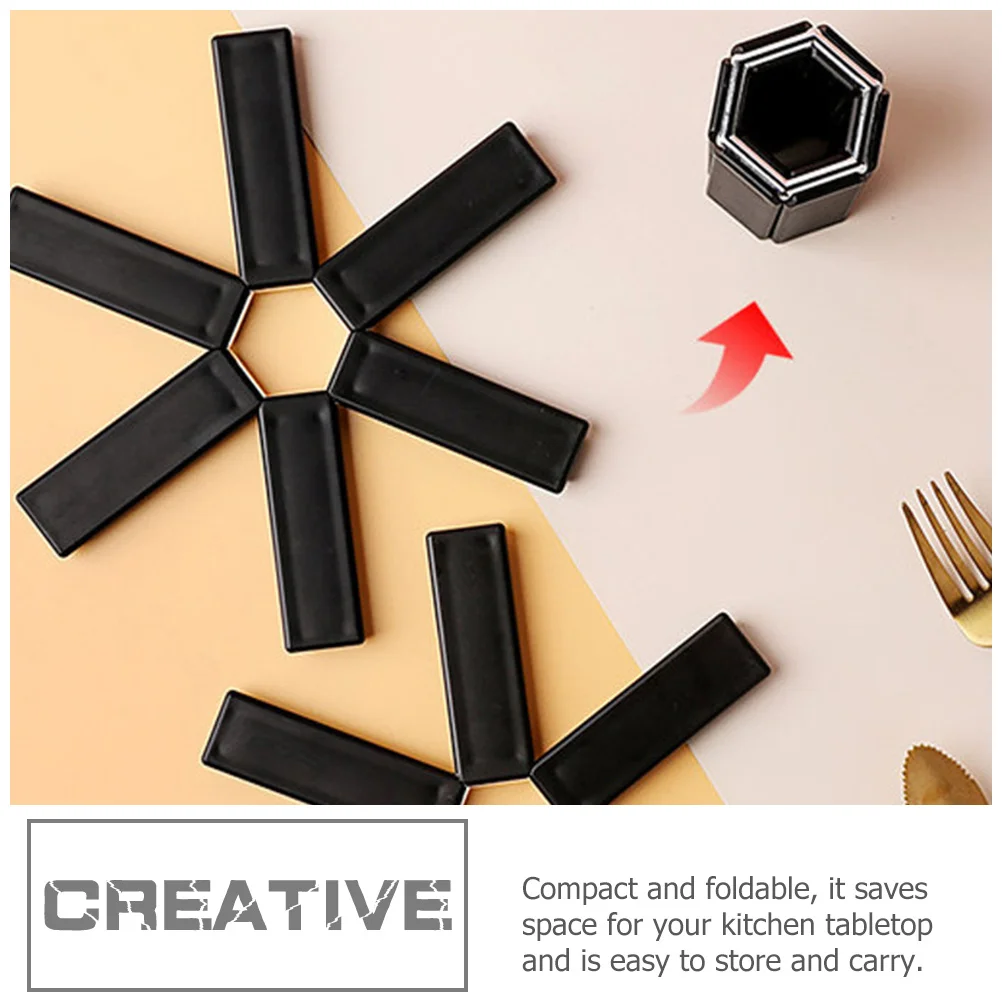 

6pcs Folding Hot Pot Pad Heat Resistant Insulation Mat Non-Slip Table Protector For Kitchen Dining Outdoor Use