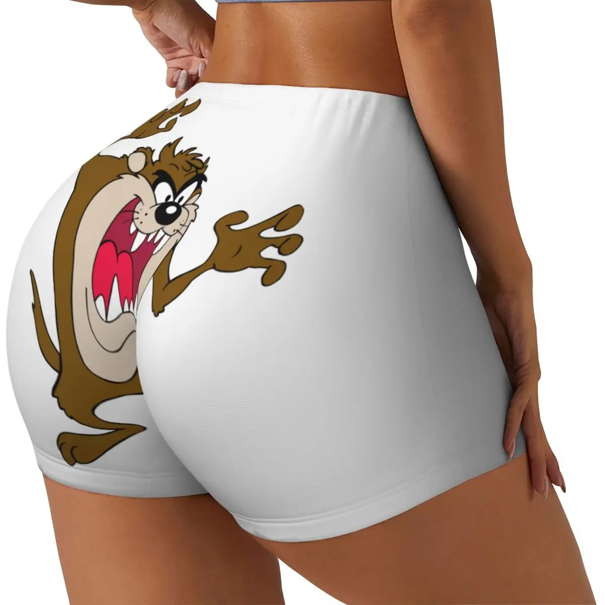 Custom Women Tazmanians Devil Workout Yoga Shorts Cartoon Character Gym Athletic Biker Running Shorts