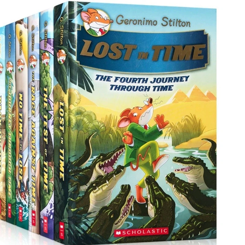 

Geronimo Stilton Time Travel 8 Volumes Children's English Story Book Humor Adventure Explore Brave Comic Fiction Books