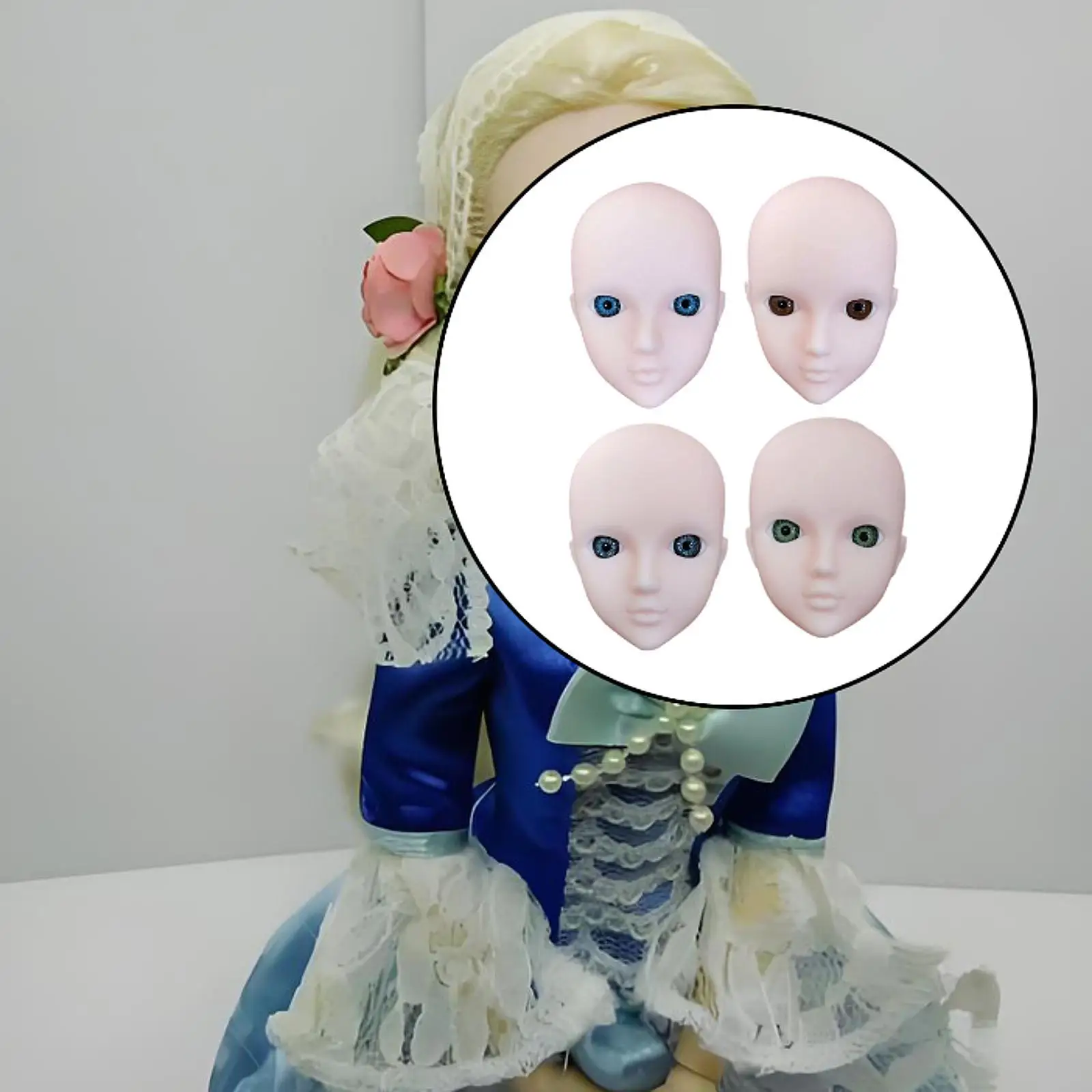 1/6 ฝึกแต่งหน้าตุ๊กตาหัวแต่งหน้าการฝึกอบรม 3D Eyes สําหรับ Ball Jointed ตุ๊กตา