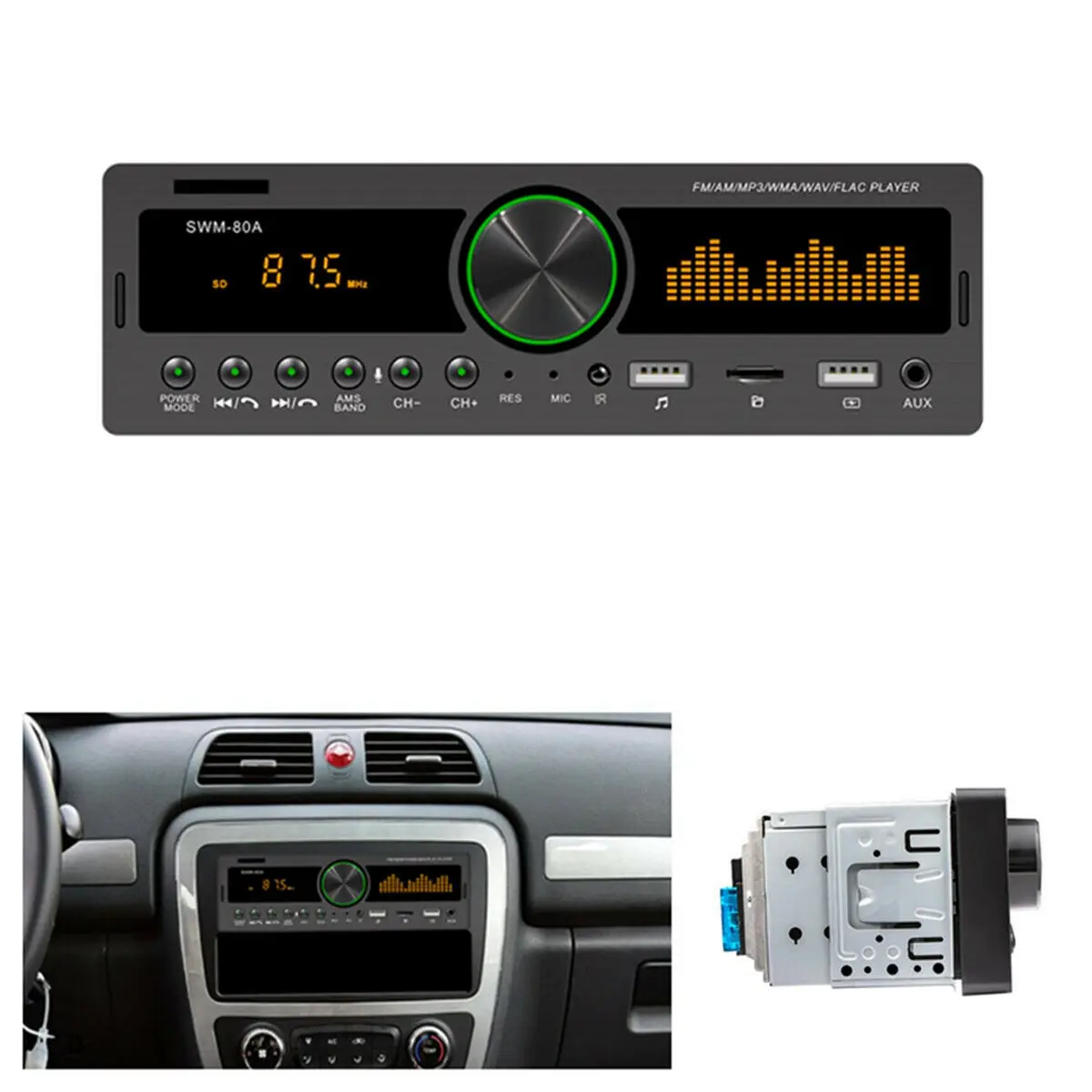 Autoradio Audio Stereo 1 Din vivavoce lettore MP3 ingresso AUX USB Bluetooth/FM/AM lettore Audio stazione Radio Audio multimediale per auto